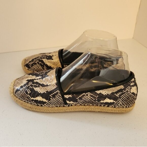 B Brian Atwood Snakeskin Espadrille Flats Slip On Shoes Womens Size 8 Leather - Picture 3 of 9